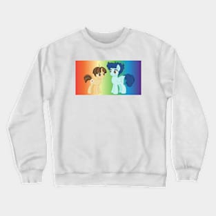 rainbow Curly Winds and Wiz Kid ponies Crewneck Sweatshirt